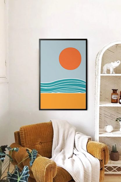 Beach Minimal Abstract poster in interior