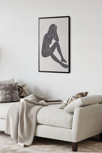 Black Lady Pose poster in interior