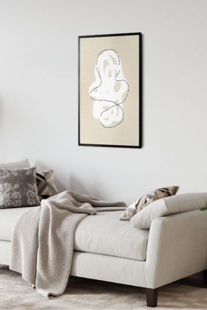 Brush stroke in canvas poster in interior