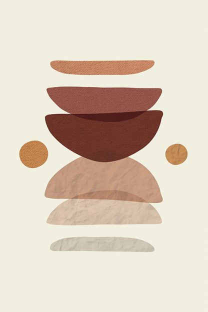 Neutral tone abstract shape poster