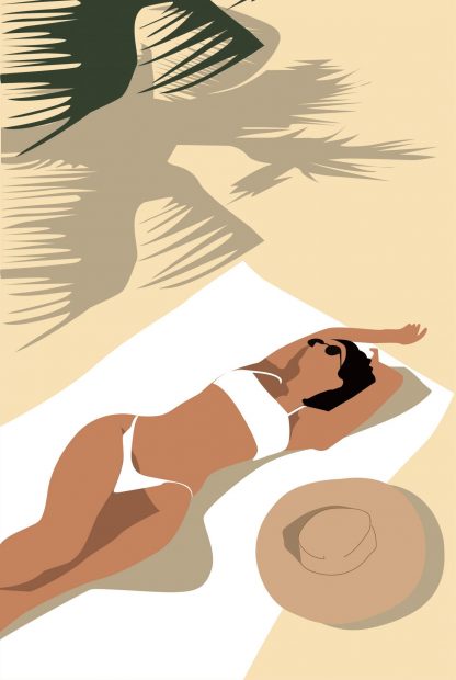 abstract sunbathe in beach poster