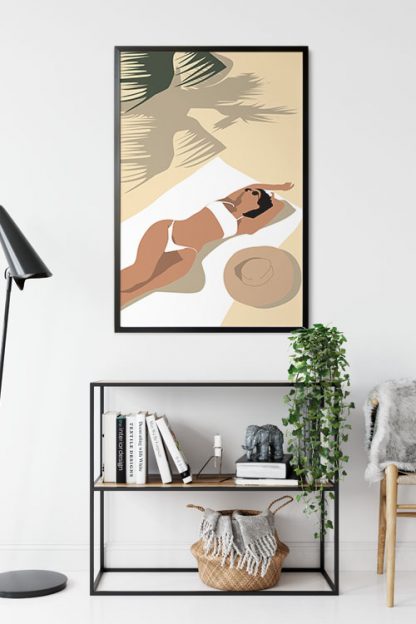 abstract sunbathe in beach poster in interior