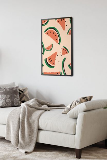 Abstract watermelon pattern poster in interior