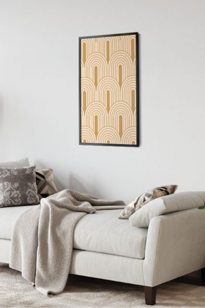 Line circular pattern poster in interior