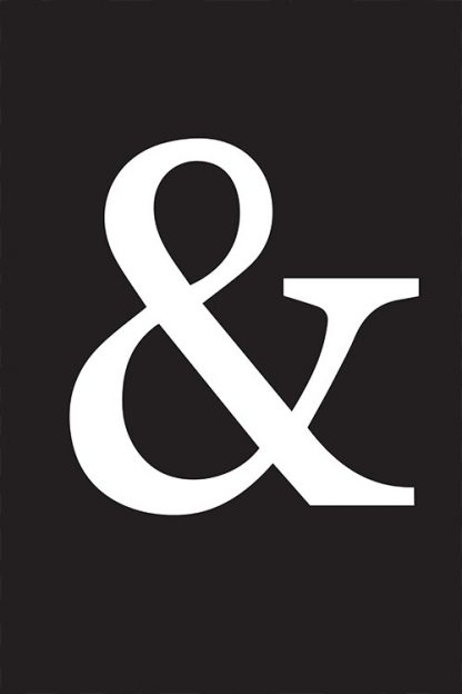 Black and white ampersand symbol poster