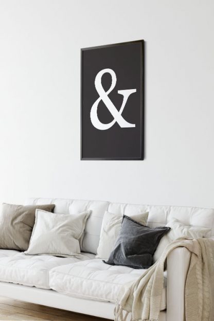 Black and white ampersand symbol poster