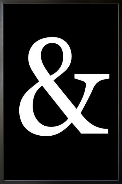 Black and white ampersand symbol poster