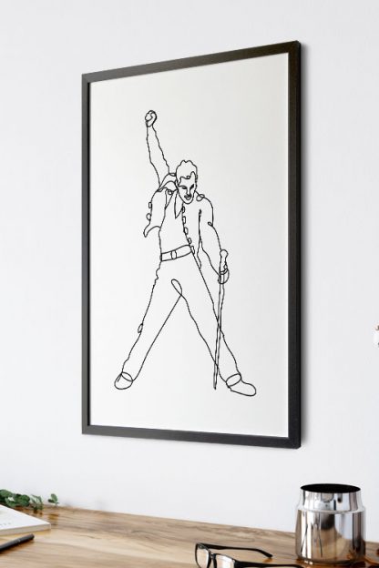Freddie Iconic Pose poster in interior