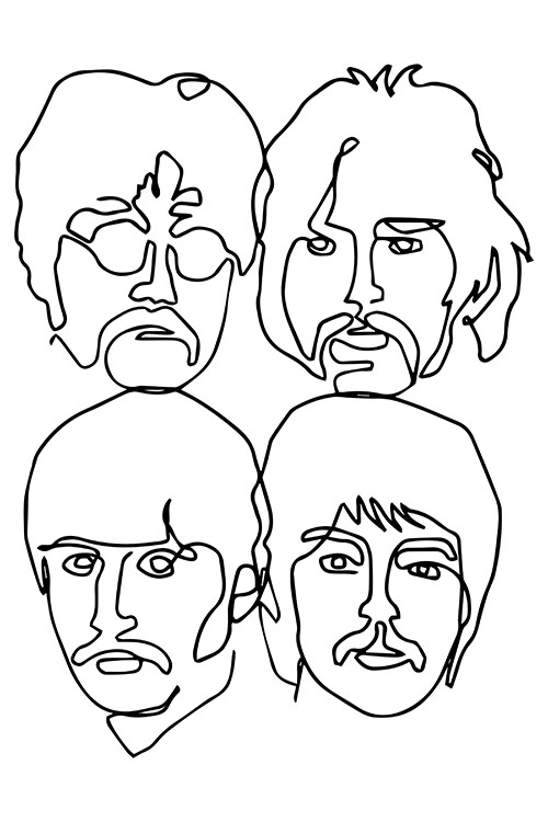 The Beatles Minimal Pop Art Pose poster