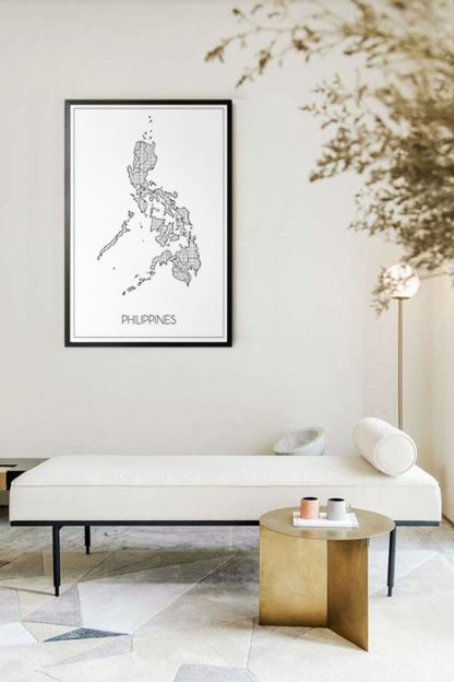 Philippine Map Art Poster in interior