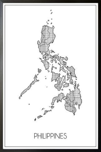 Philippine Map Art Poster with frame
