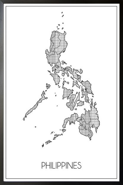 Philippine Map Art Poster with frame