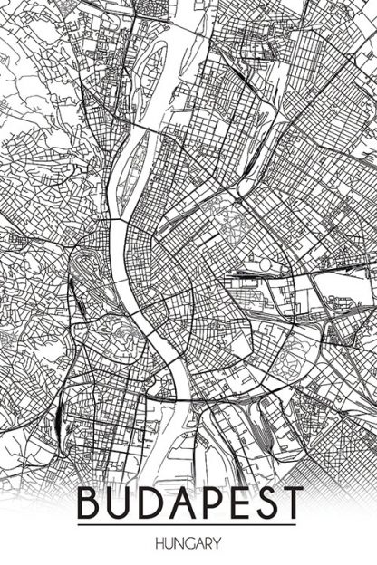 Budapest Map Line Art poster