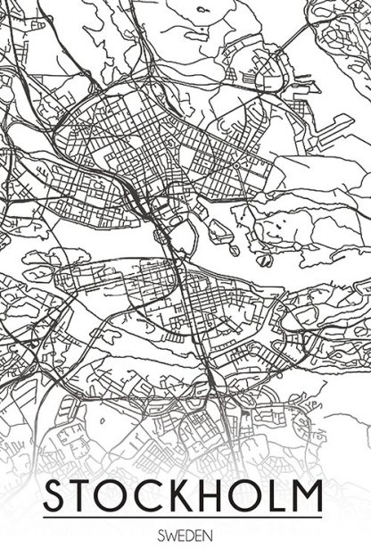 Stockholm Map Line Art Map poster