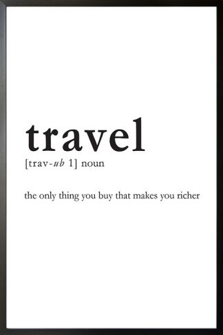 Travel meaning poster with frame