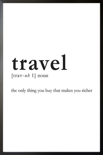 Travel meaning poster with frame