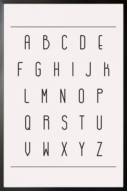 Minimalist Alphabet poster with frame