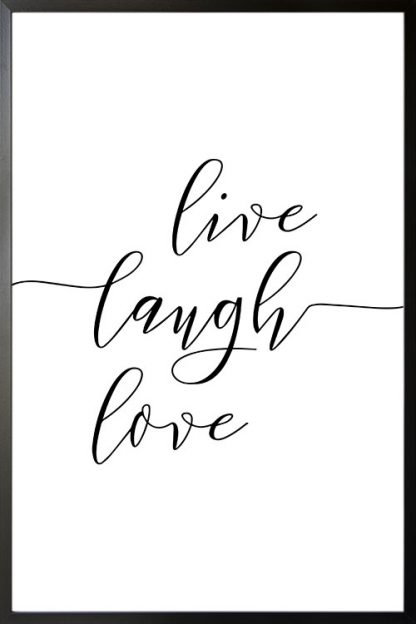 Live Laugh Love Typography poster with frame