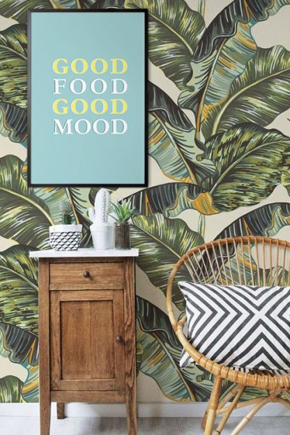 Good food good mood Typography poster in interior