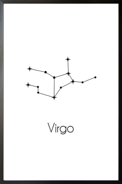 Constellation Zodiac Virgo poster with frame