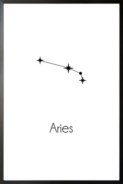 Constellation Zodiac Aries poster with frame