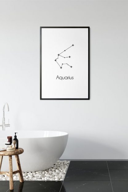 Constellation Zodiac Aquarius poster in interior