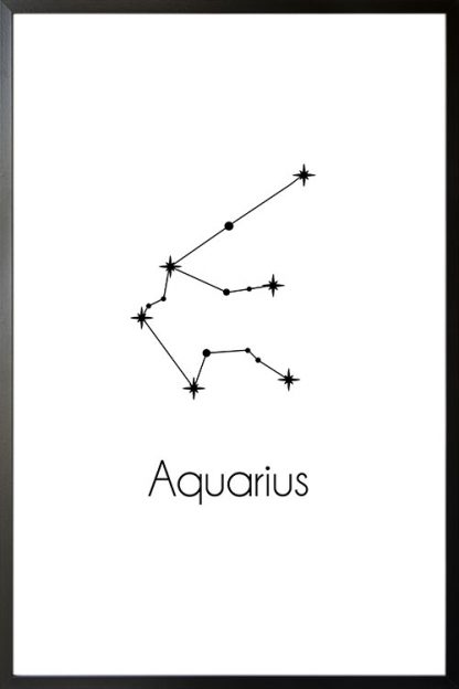 Constellation Zodiac Aquarius poster with frame