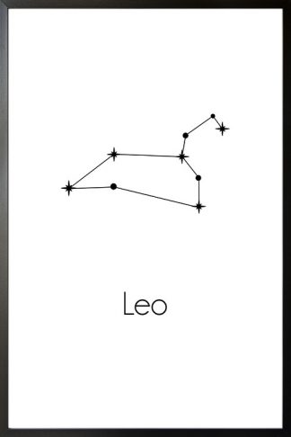 Constellation Zodiac Leo poster with frame