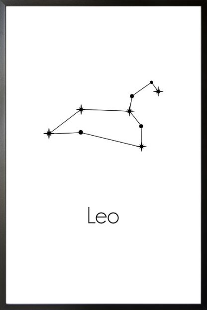Constellation Zodiac Leo poster with frame