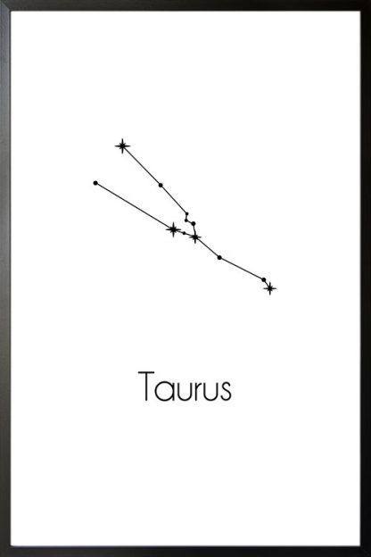 Constellation Zodiac Taurus poster with frame