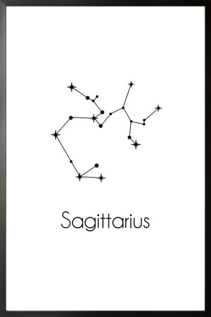 Constellation Zodiac Sagittarius poster with frame