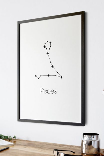 Constellation Zodiac Pisces poster in interior