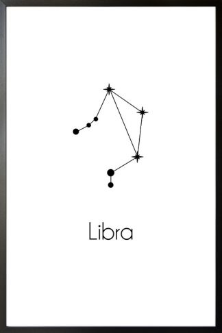 Constellation Zodiac Libra poster with frame