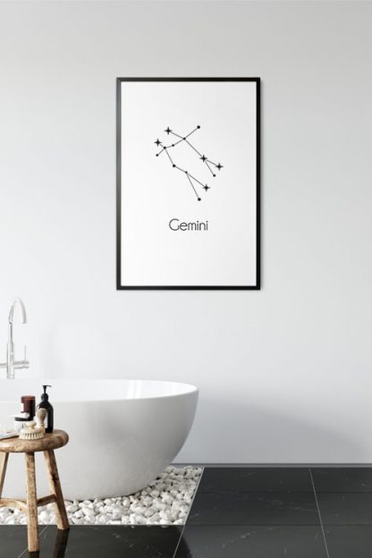 Constellation Zodiac Gemini poster in interior