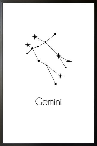 Constellation Zodiac Gemini poster with frame
