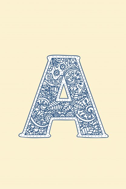 Nursery letter A doodle poster