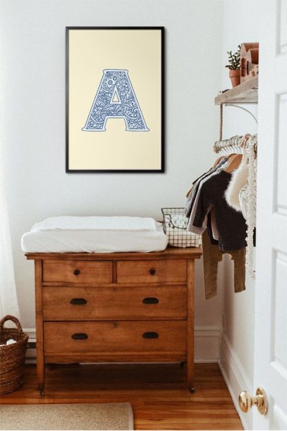 Nursery letter A doodle poster