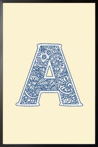 Nursery letter A doodle poster