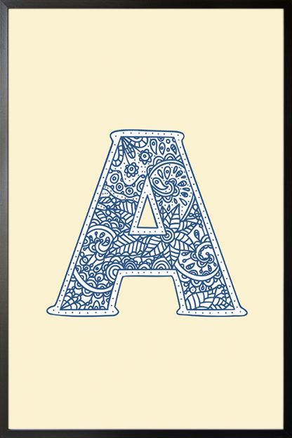 Nursery letter A doodle poster