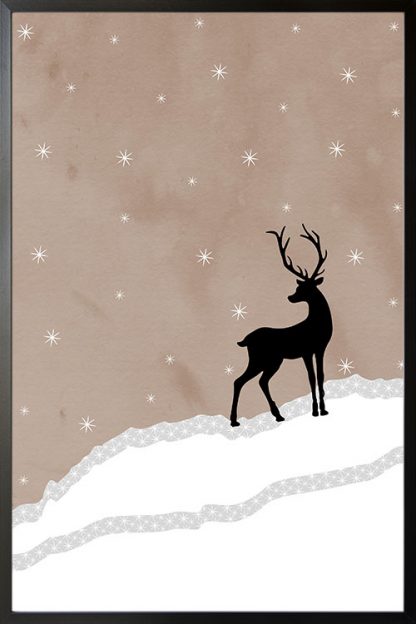 Holiday Deer in winter poster