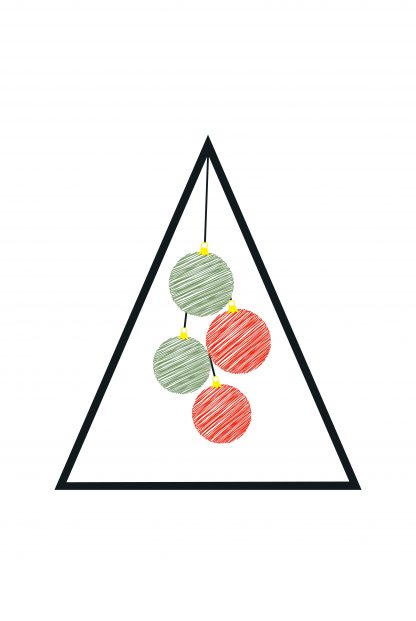 Holiday Triangle and ball scribble poster