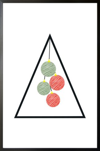 Holiday Triangle and ball scribble poster