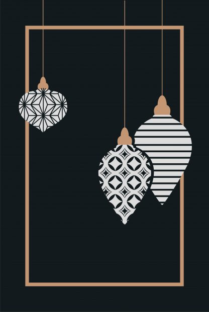 Holiday Elegant Christmas balls poster