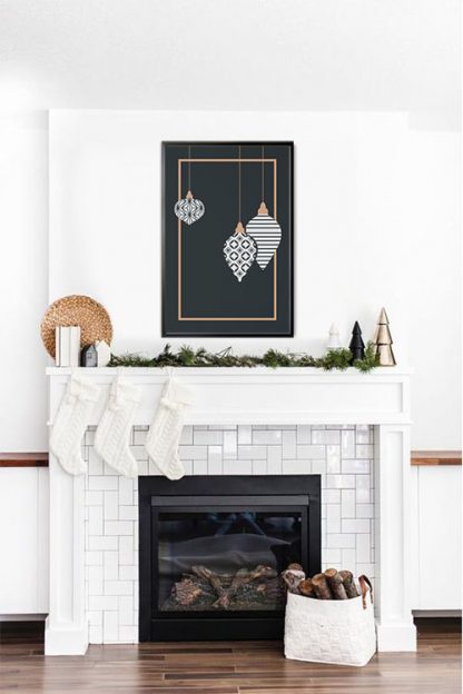 Holiday Elegant Christmas balls poster