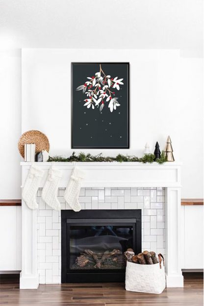 Holiday Hanging Christmas branch poster