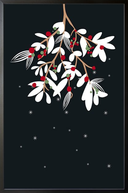 Holiday Hanging Christmas branch poster