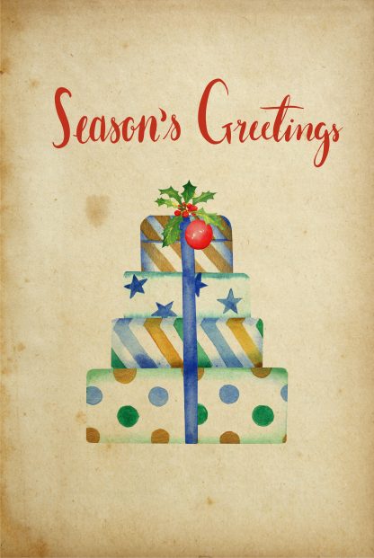 Holiday Season's greetings gifts poster