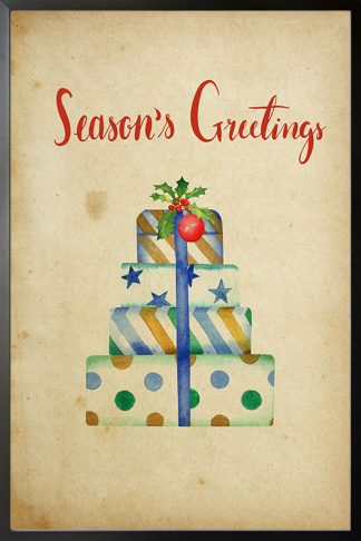 Holiday Season's greetings gifts poster