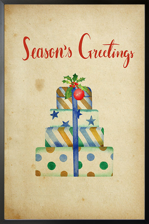 Holiday Season's greetings gifts poster