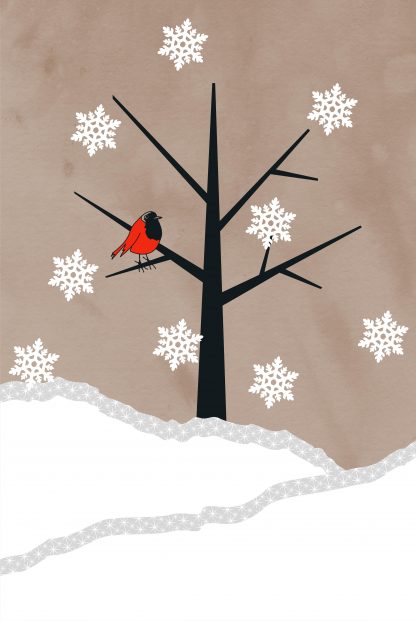 Holiday Bird on winter poster